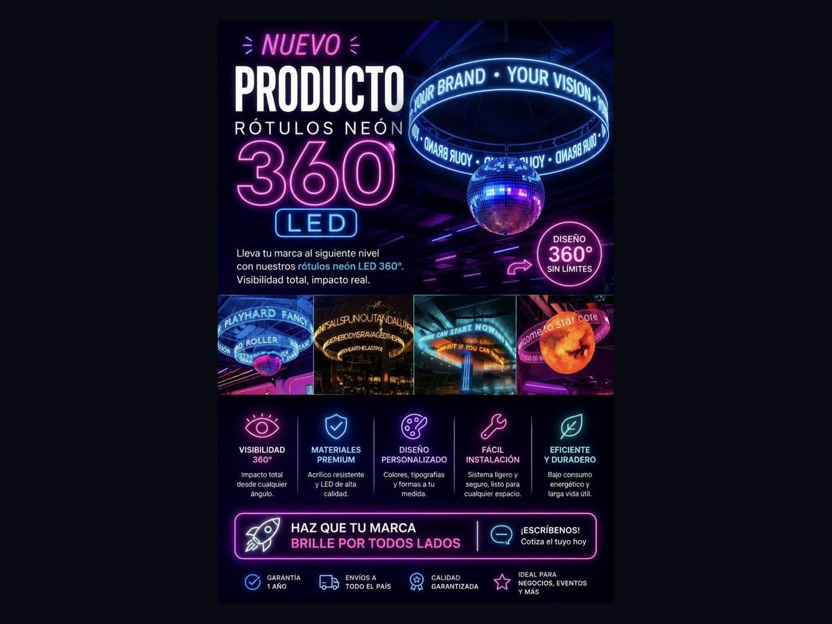 Rótulos neón LED 360 de IluminArte